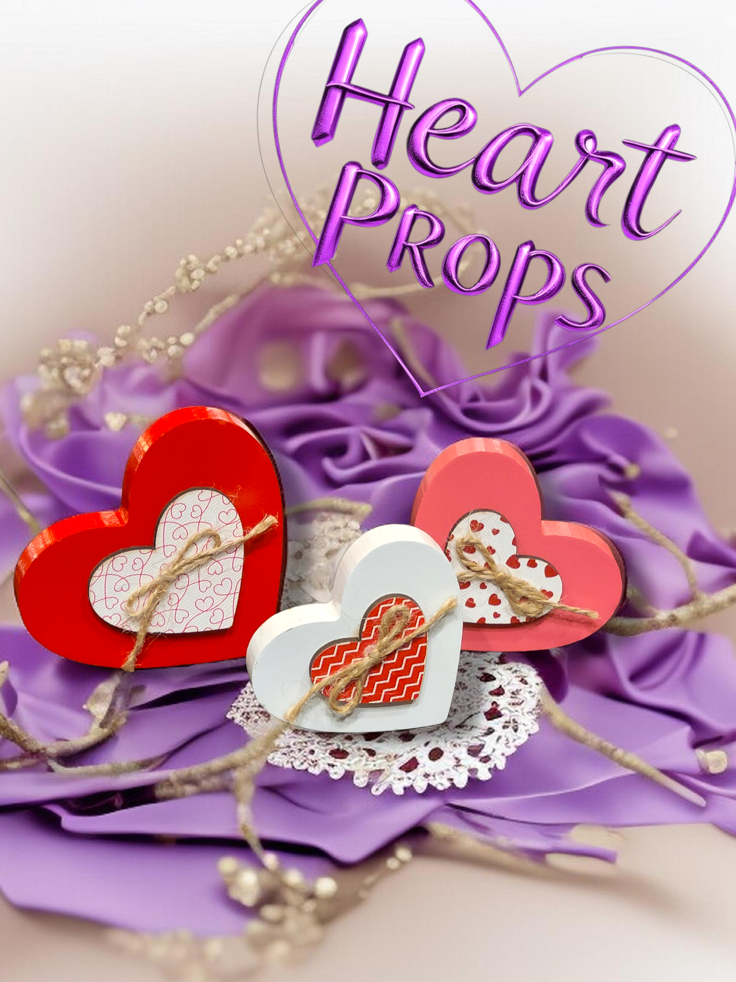 Wooden Heart Props