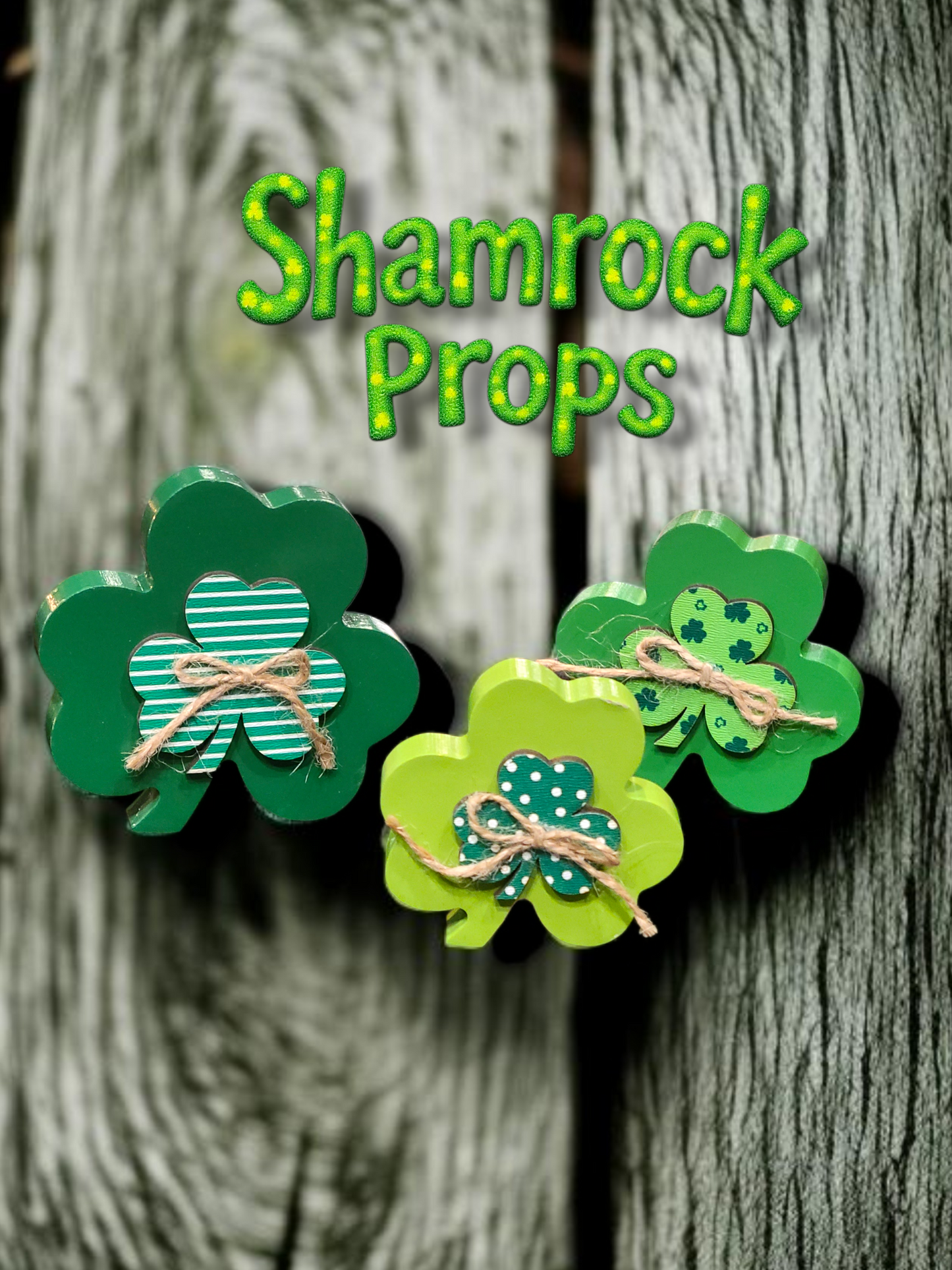 Wooden Shamrock Props