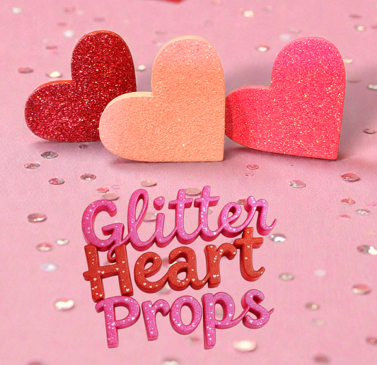 Glitter Heart Props
